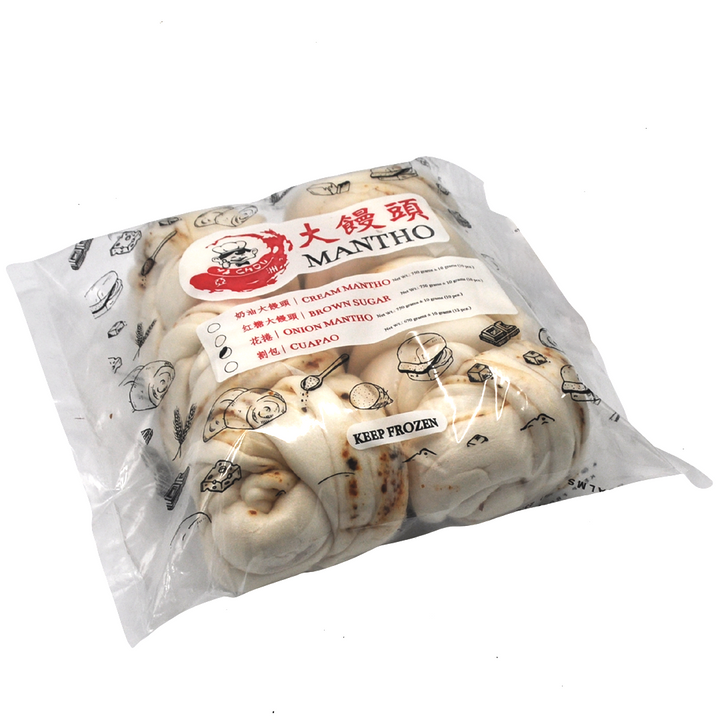 Ya Chou Mantou Steamed Buns - Onion and Fried Shallot - Large (10 pcs)